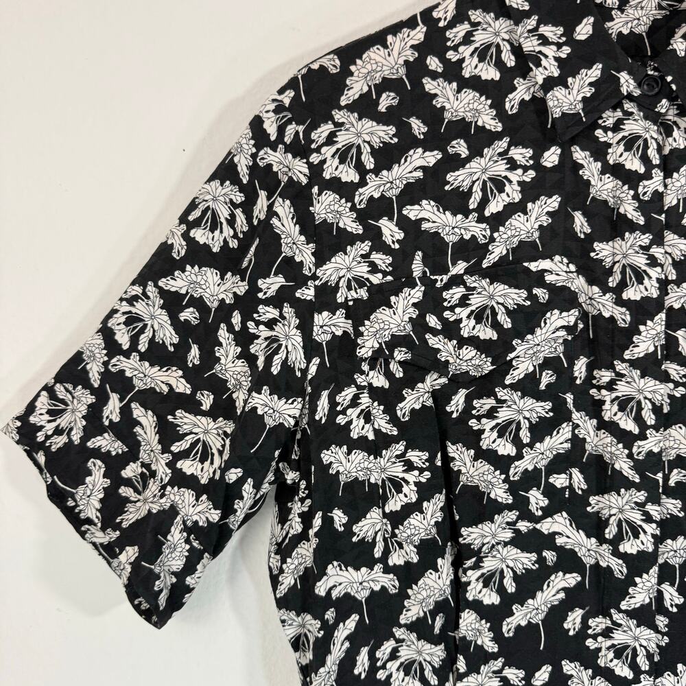 Rag & Bone Surplus Floral Romper Black White Shorts Pockets Size 6 - Picture 9 of 14